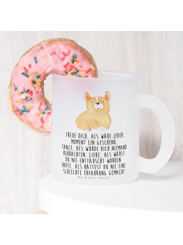 Mr. & Mrs. Panda Teetasse Corgie mit Spruch in Transparent