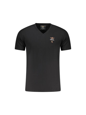 Aeronautica Militare Schwarzes Baumwoll-T-Shirt