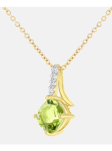 Diamant L'éternel Halskette mit Anhänger aus 375 Gelbgold mit Diamant mit Peridot