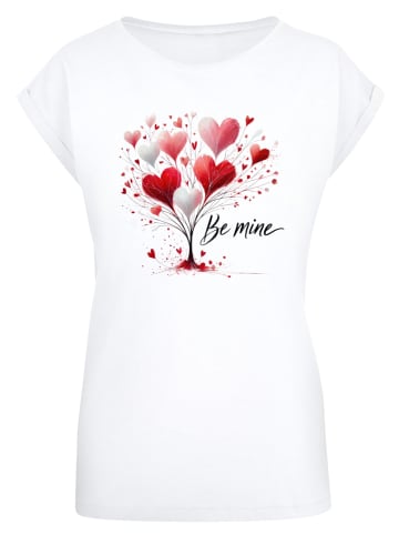 F4NT4STIC Extended Shoulder T-Shirt Herzbaum Be Mine! in weiß