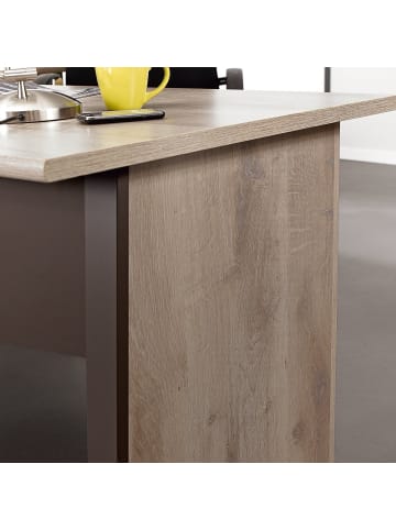 CALICOSY Schreibtisch mit Sichtschutz GAMI in Schwarz - (W) 80  x (H) 74  x (L) 140  cm