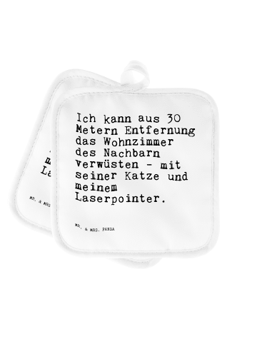 Mr. & Mrs. Panda Topfhandschuhe Ich kann aus 30... mit Spruch in Weiß