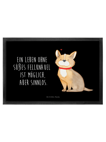 Mr. & Mrs. Panda Fußmatte Hund Glück mit Spruch in Schwarz