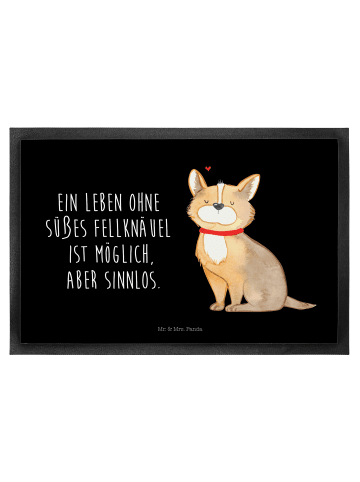 Mr. & Mrs. Panda Schmutzfangmatte Hund Glück mit Spruch in Schwarz