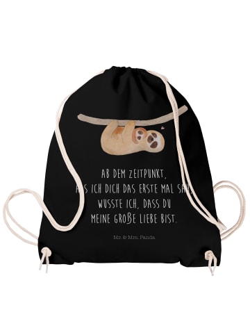 Mr. & Mrs. Panda Stoffbeutel Faultier Kind mit Spruch in Schwarz