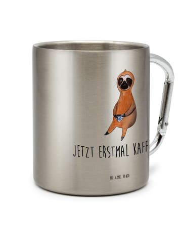 Mr. & Mrs. Panda Becher Faultier Kaffee mit Spruch in Silber