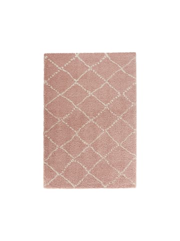 Mint Rugs Hochflor Teppich Hash rosa creme