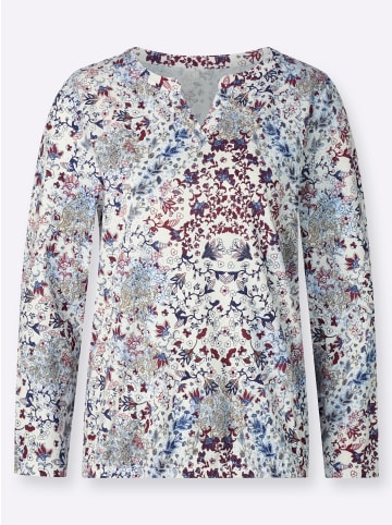 Sieh an! Langarmshirt in rauchblau-rosenquarz-bedruckt