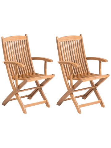 Beliani 2er-Set Esszimmerstuhl MAUI in Braun