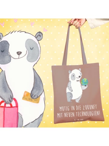 Mr. & Mrs. Panda Uni Tasche Neuen Technologien begegnen mit Spruch in Braun Pastell