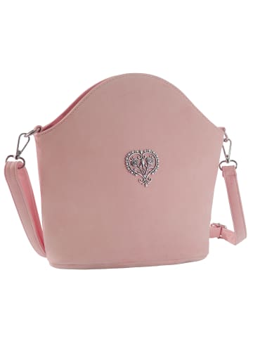 tectake Schicke Trachtenhandtasche in Wildlederoptik, rosa