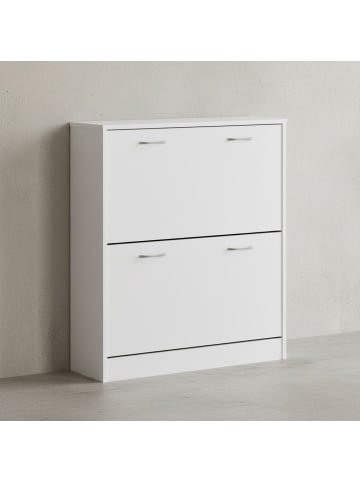 KADIMA DESIGN Schuhkipper KIEL matt 2 Fächer 75 x 87 x 24 cm in Weiß