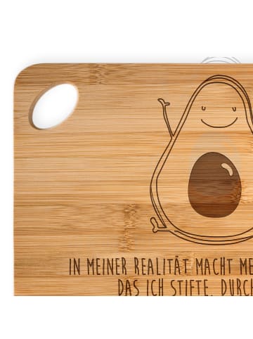 Mr. & Mrs. Panda holzschneidebrett Avocado Glücklich mit Spruch in Braun
