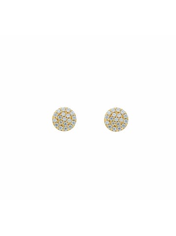 Adeliás Damen 333 Gold Ohrringe / Ohrstecker mit Zirkonia Ø 6 mm in gold