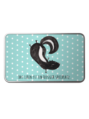 Mr. & Mrs. Panda Blechdose Stinktier Handstand mit Spruch in Türkis Pastell