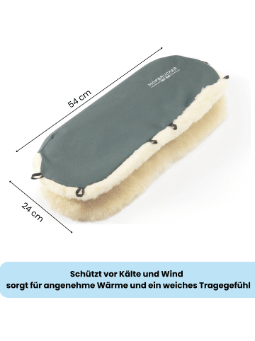 Hofbrucker Lammfell-Handwärmer für Kinderwagen in Lindgrün