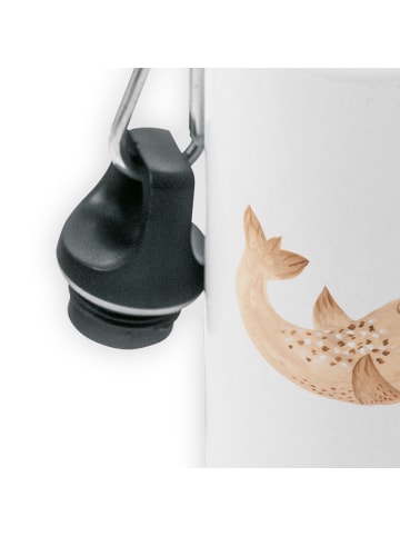 Mr. & Mrs. Panda Wasserflasche Robbe Liegen ohne Spruch in Weiß