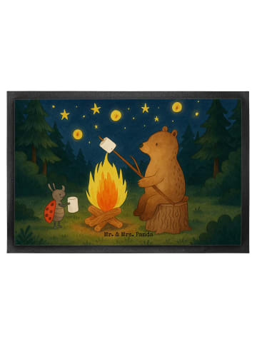 Mr. & Mrs. Panda Fußmatte Bär & Marienkäfer Lagerfeuer Design oh... in Weiß
