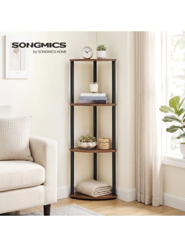 SONGMICS HOME Eckregal Braylin in Braun-Schwarz - (B)27 x (H)104.8 x (T)38.3 cm