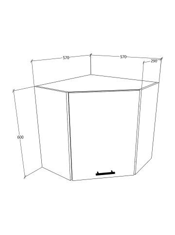ebuy24 Küchenoberschrank Esilo Weiß 57 x 57 cm