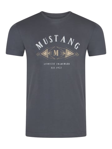 Mustang T-Shirt Basic Print Tee in Grau