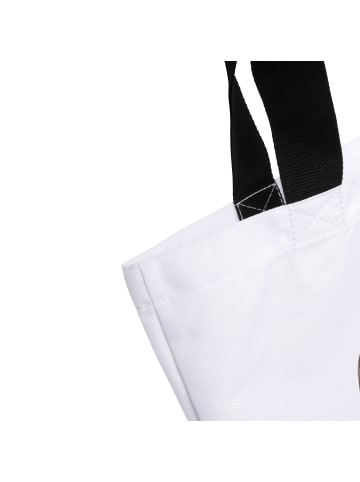 Mr. & Mrs. Panda Shopper Tasche Storch mit Spruch in Weiß