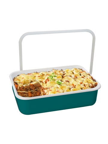 Honey Ware Emaille-Frischhaltedose, Smaragd Blau, L, 1,35L