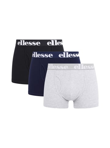 ellesse Boxershort 3er Pack in Schwarz/Grau/Blau