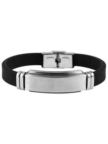 Adeliás Unisex Armband aus Kautschuk 20 cm in schwarz