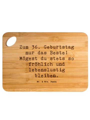 Mr. & Mrs. Panda Schneidebrett Spruch 36. Geburtstag mit Spruch in Braun