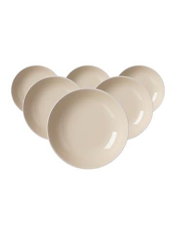 Ritzenhoff & Breker 6er Set Suppenteller Levi in ø 22 cm in Beige