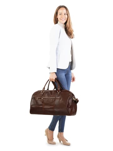 piké Reisetasche echt Leder in braun