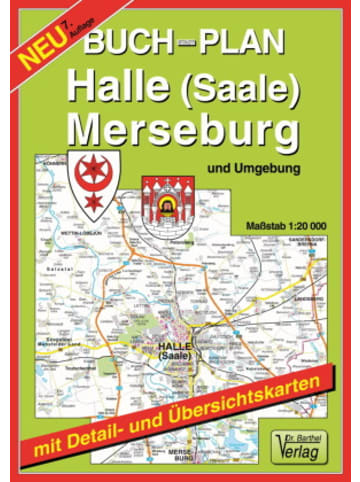Barthel Landkarte/Globus - Doktor Barthel Buchplan Halle (Saale), Merseburg und Umgebun