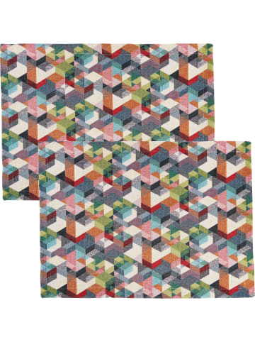 Sander Jacquard Tischset im 2er-Pack Cubes in bunt