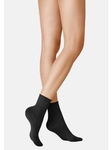Kunert Socken Sensual Cotton Rollrand in Black
