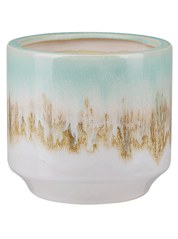 Beliani Blumenvase CYME in Bunt/Gold/Grün - (W) 16 x (H) 15 x (L) 16 cm