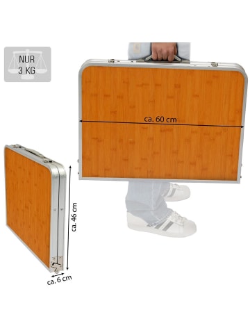 AMANKA Campingtisch 90x60x70cm AMA-YU-94 Bambus braun