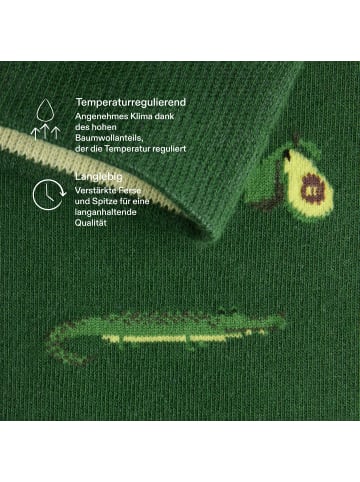 von Jungfeld Motivsocken Signature Icons in Avocado Deep Green