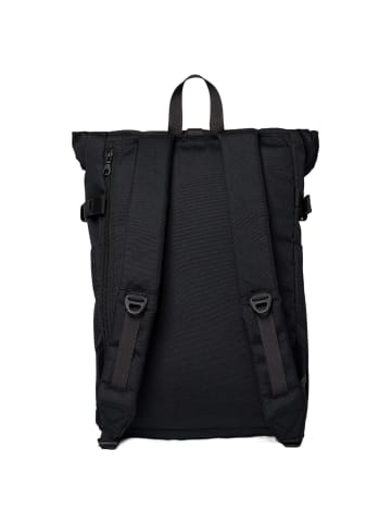 SANDQVIST Icon Rolltop - Rucksack M 14" 60 cm (light grey) in black/ black with black leather
