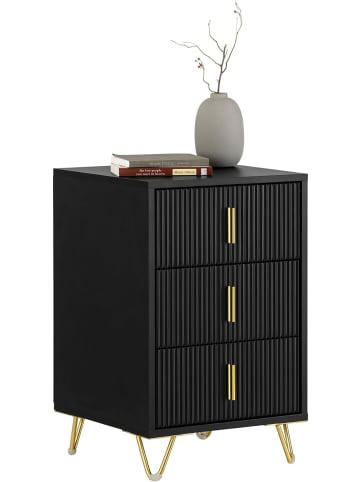 SoBuy Nachttisch in Schwarz - (B)40 x (H)63 x (T)40cm