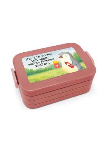 Mr. & Mrs. Panda MEPAL Bentobox Pinguin Pommes Design mit Spruch in Rot Pastell