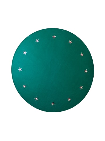 STAR Trading LED Weihnachtsbaumdecke Filz Baumteppich D: 100cm rund in grün