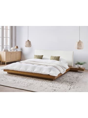 Beliani Doppelbett ZEN in Braun/Weiß - (W) 308 x (H) 86 x (L) 229 cm
