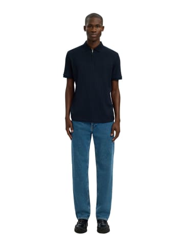 SELECTED HOMME Poloshirt SLMFAVE STRUCTURE SS POLO in Blau