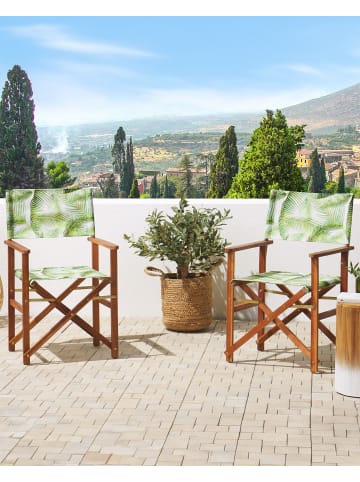 Beliani 2er-Set Gartenstuhl CINE in Braun/Grau/Weiß