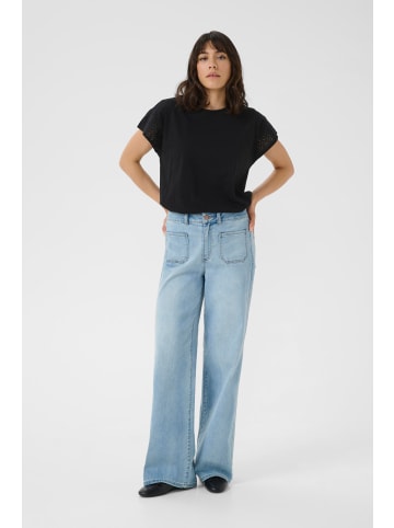 Kaffe Kurzarm-Bluse KAclaudi Baggy fit in Black Deep