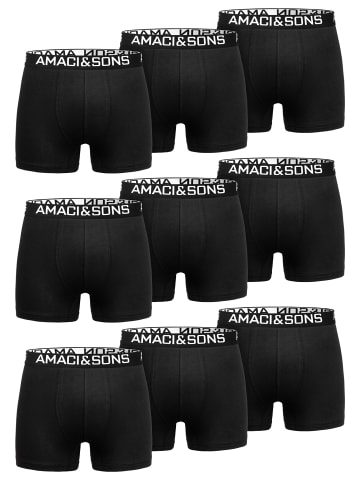 Amaci&Sons 9er Pack Boxershorts LARY in Schwarz/Schwarz