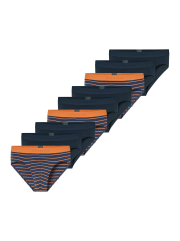 Schiesser Rio Slip / Unterhose 95/5 Organic Cotton in Dunkelblau / orange