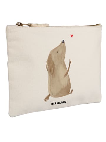 Mr. & Mrs. Panda Schminktasche Hund Liebe ohne Spruch in Weiß