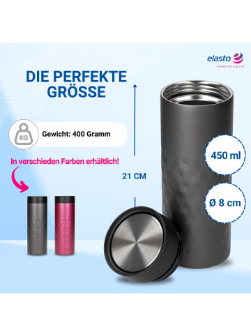 elasto Thermobecher "Crystal" in grau - 450 ml